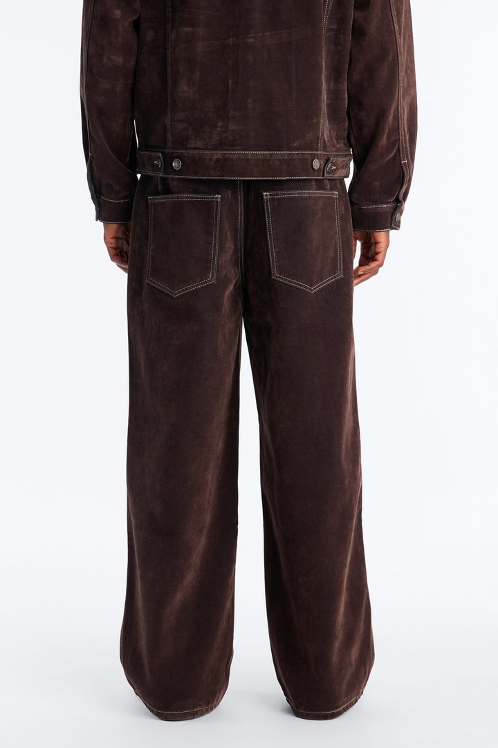Baggy Studio Flocked Jean - Dark Brown