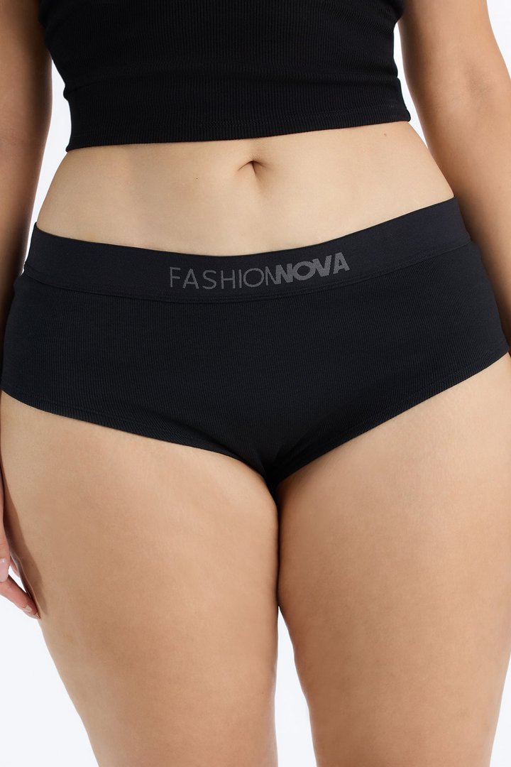 FN Mood Cotton Ribbed Full Coverage Hipster - Black