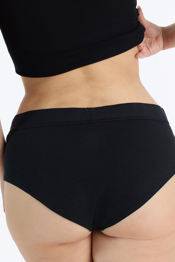 FN Mood Cotton Ribbed Full Coverage Hipster - Black