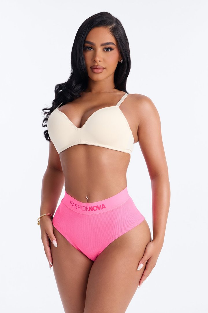 FN Mood Cotton Ribbed Full Coverage Hipster - Hot Pink