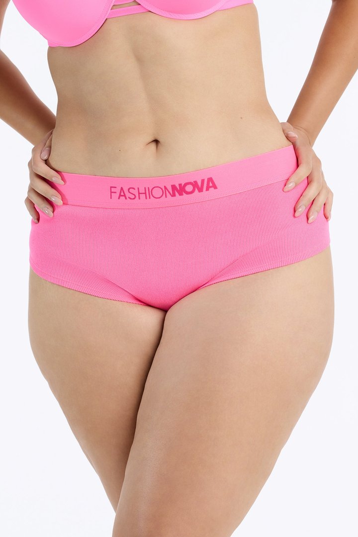 FN Mood Cotton Ribbed Full Coverage Hipster - Hot Pink
