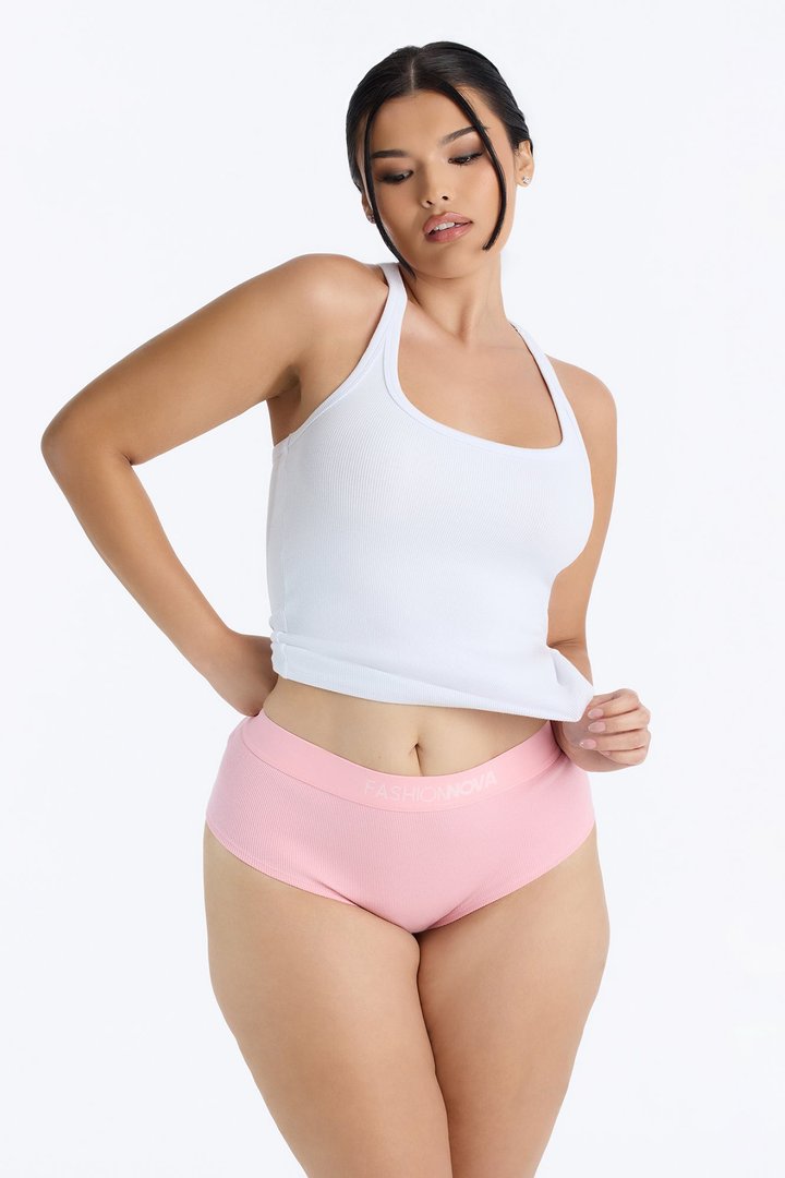 FN Mood Cotton Ribbed Full Coverage Hipster - Light Pink