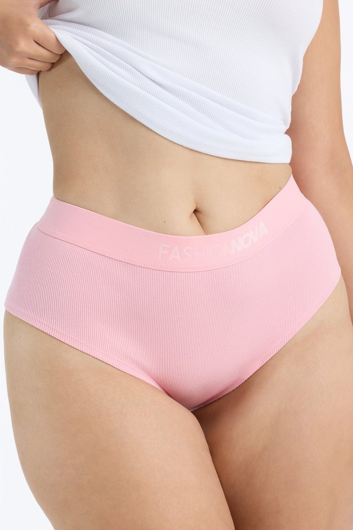 FN Mood Cotton Ribbed Full Coverage Hipster - Light Pink