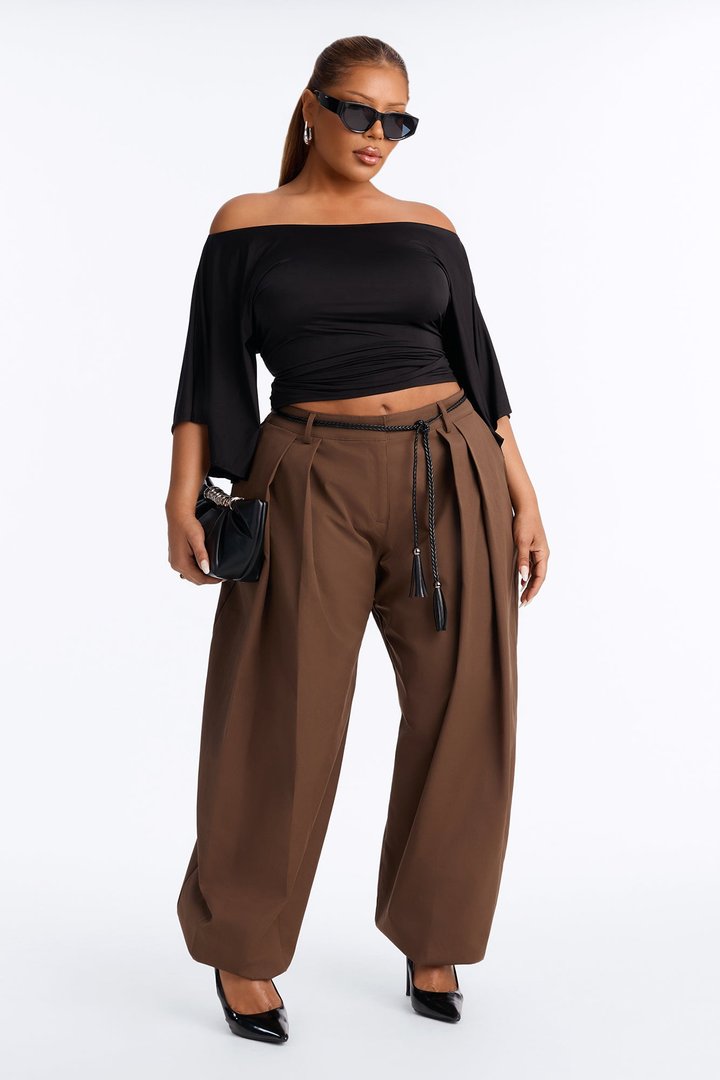 Hailey High Rise Tassel Jogger Trouser - Mocha