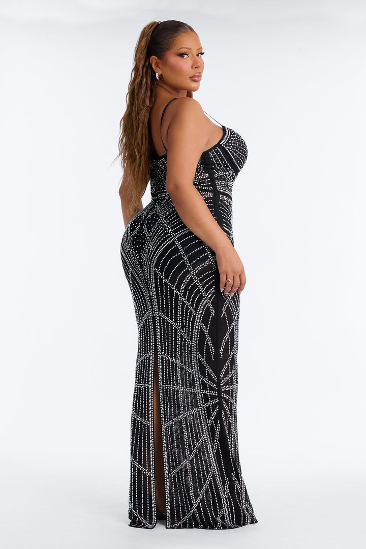 London Embellished Maxi Dress - Black