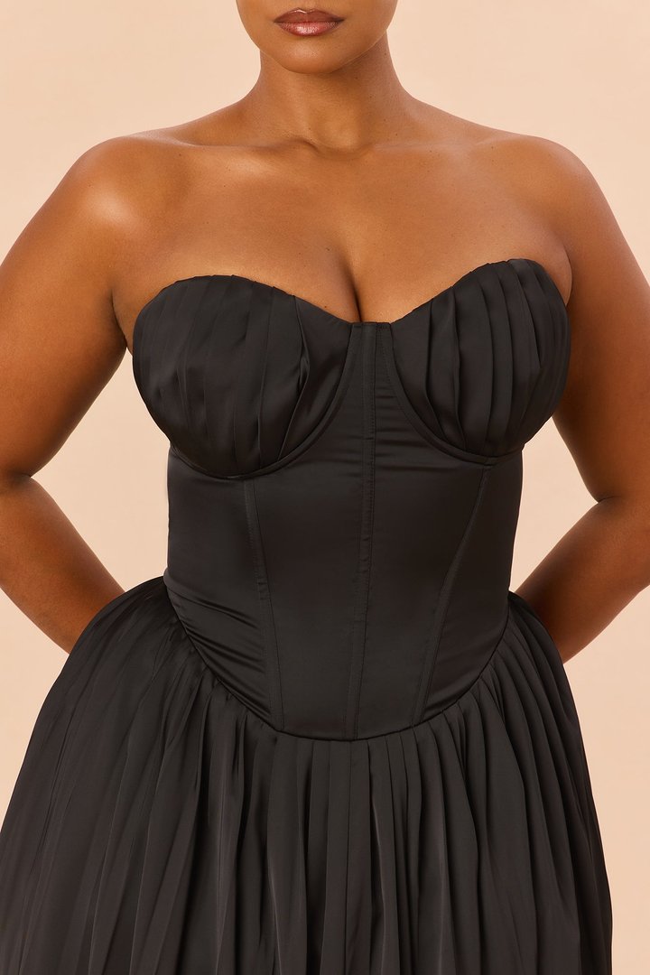 Addison Satin Gown - Black