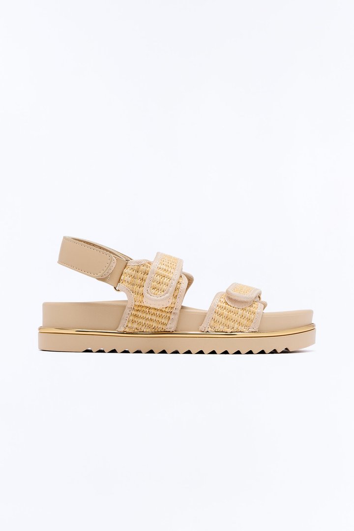 No Pressure Raffia Sandals - Natural