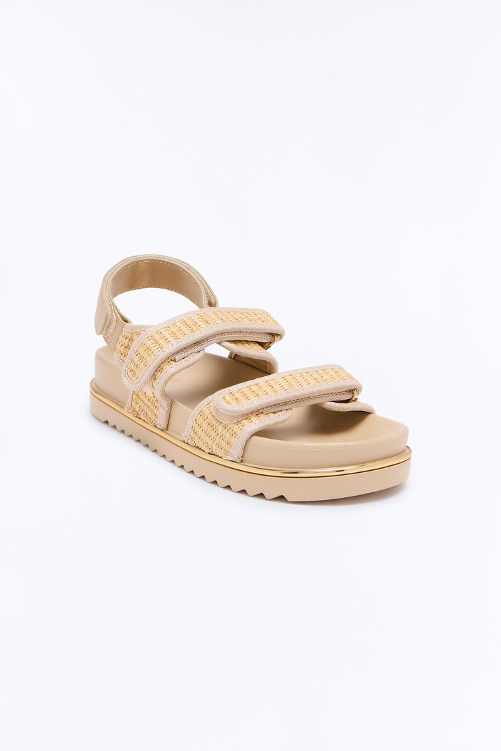 No Pressure Raffia Sandals - Natural