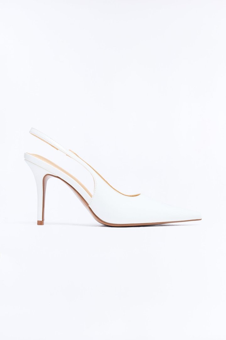 Alanis Patent Slingback Pumps - White