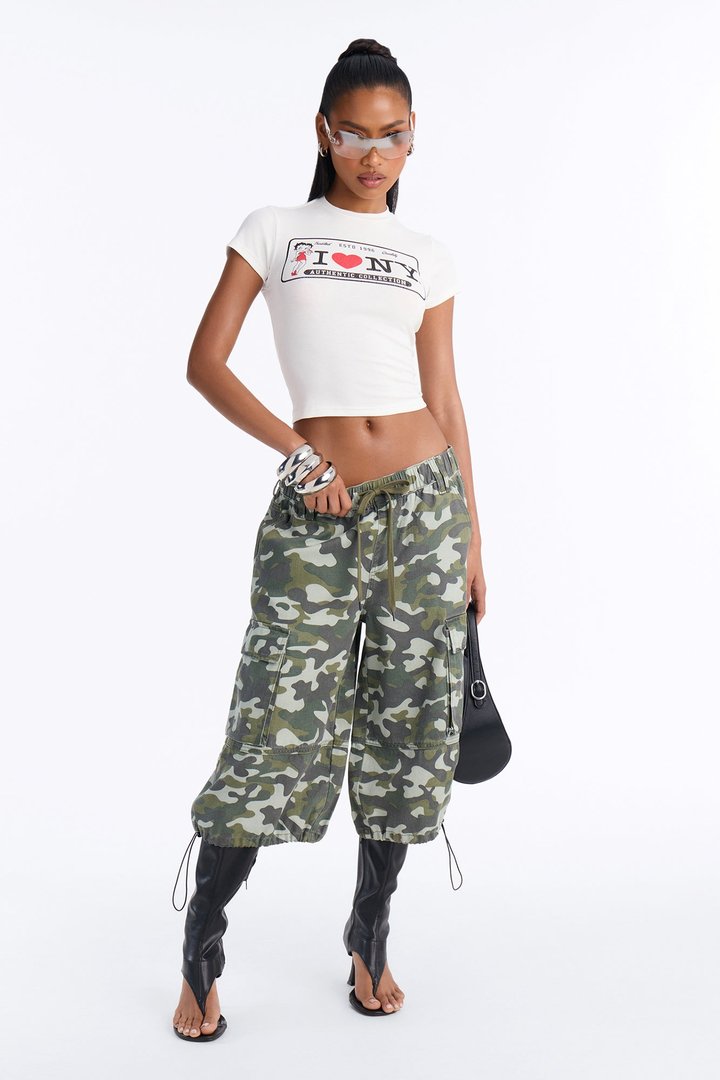 Betty Boop I Heart NY License Plate Baby Tee - White