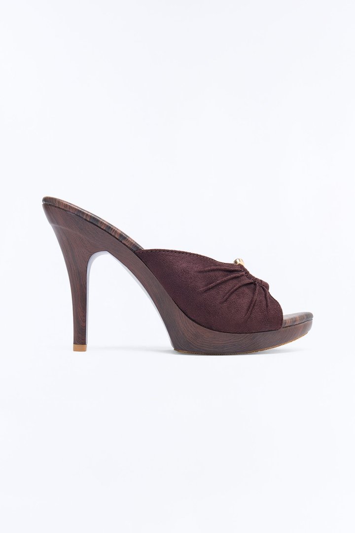 Hippie Wood Stiletto Heels - Brown