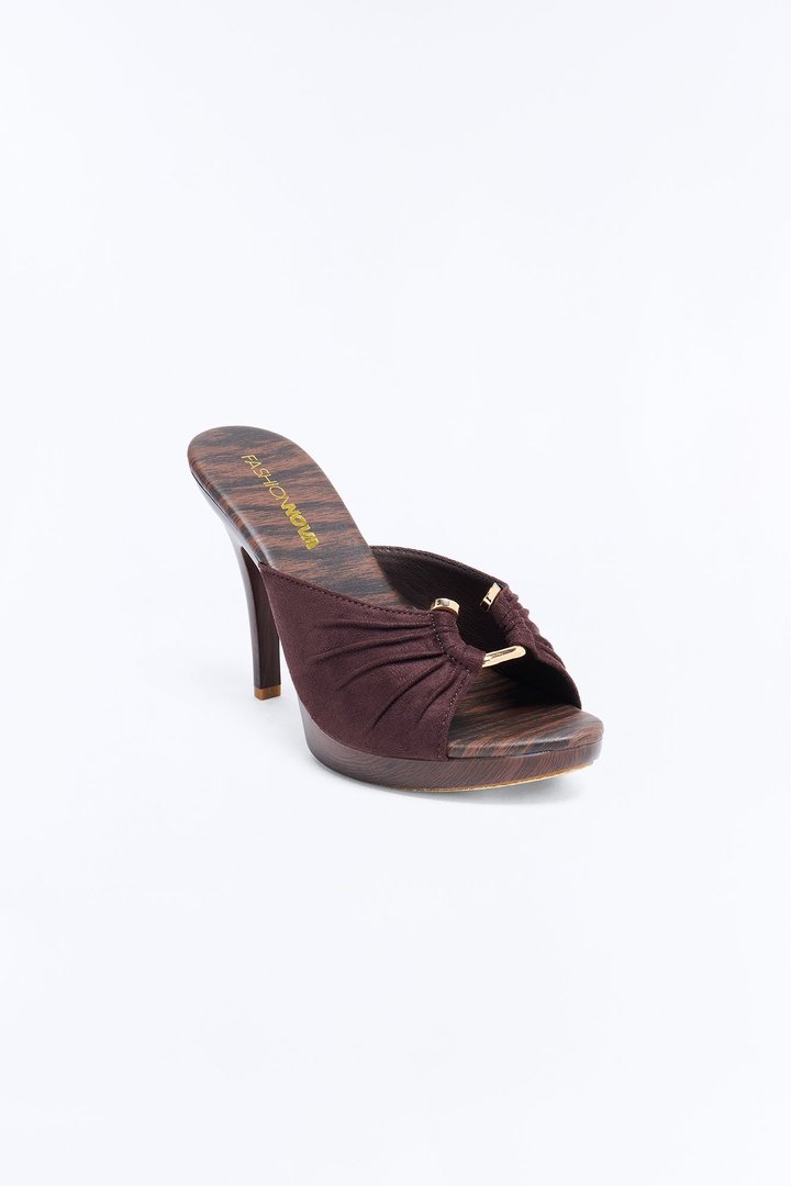 Hippie Wood Stiletto Heels - Brown
