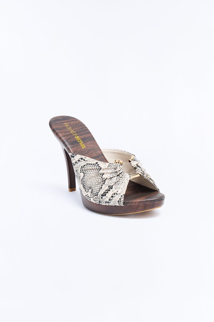 Hippie Wood Stiletto Heels - White/Black