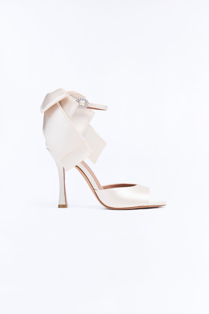 Steve Madden Bougie Satin Heels - Ivory