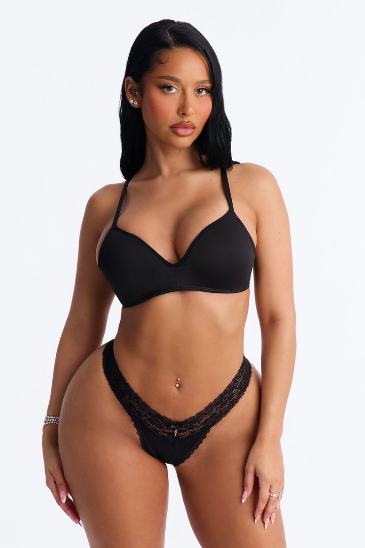 Perfect Fit Wireless Microfiber Soft Molded Cup Bra - Black