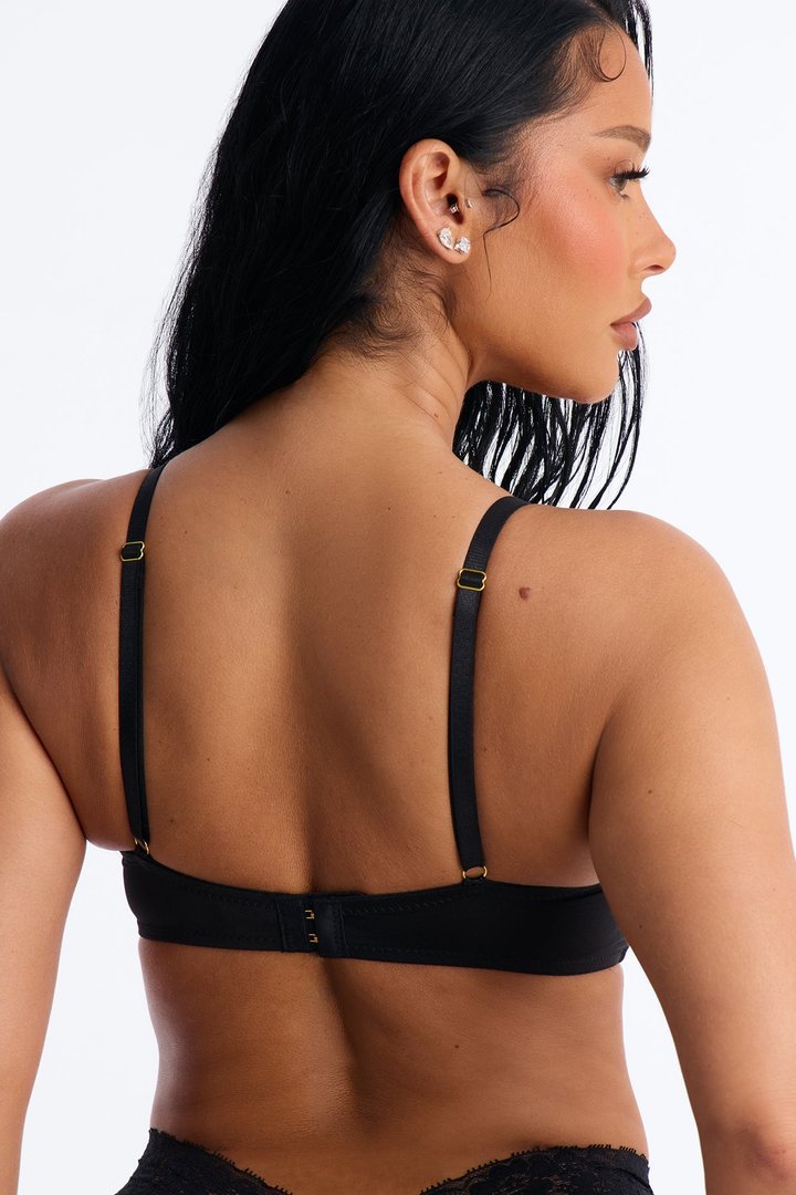Perfect Fit Wireless Microfiber Soft Molded Cup Bra - Black