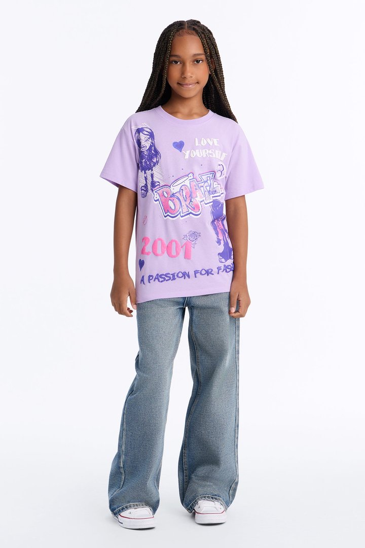 Mini Bratz 2001 Front/Back Short Sleeve Tee - Lavender