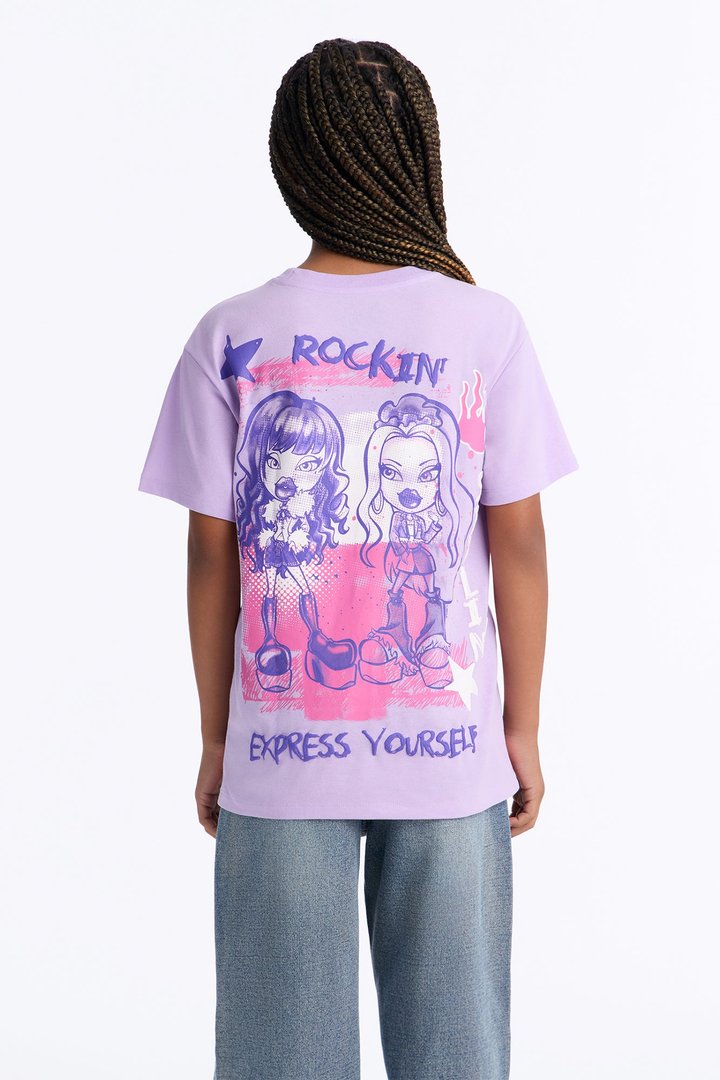 Mini Bratz 2001 Front/Back Short Sleeve Tee - Lavender
