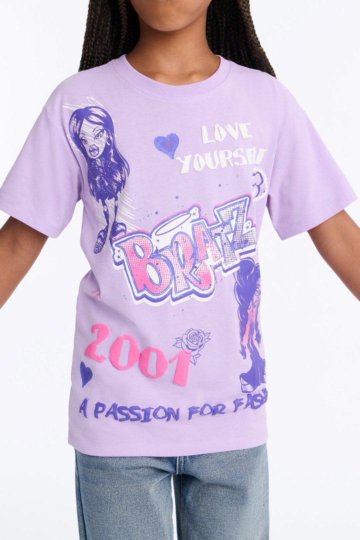 Mini Bratz 2001 Front/Back Short Sleeve Tee - Lavender