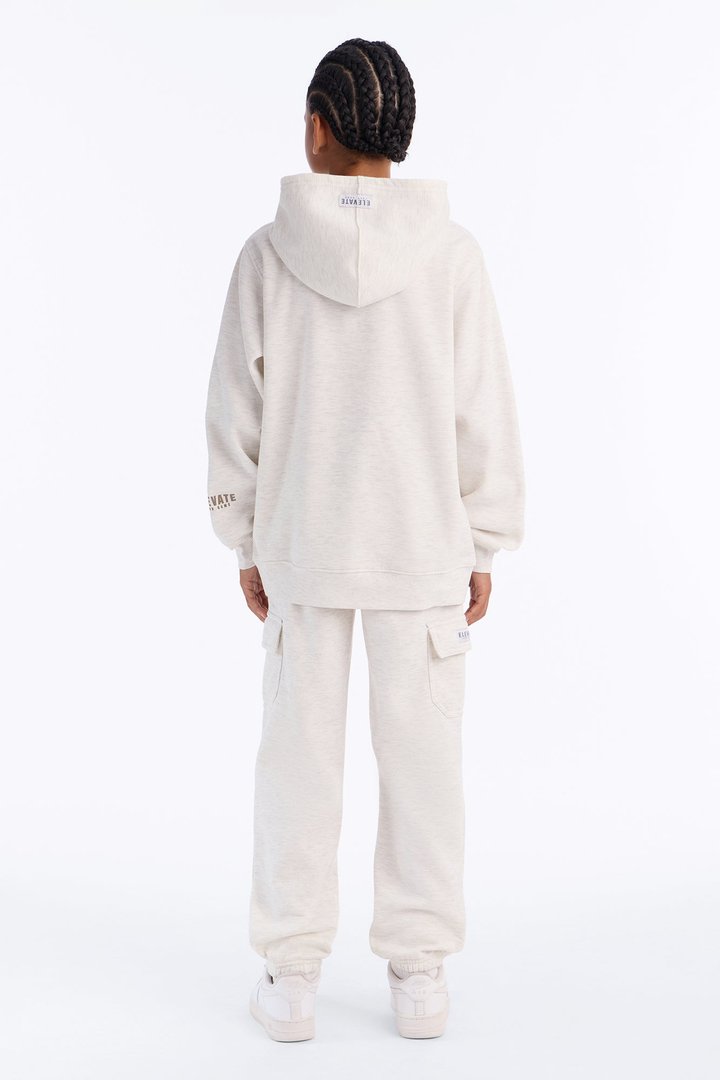 Mini Elevate Your Game Pullover Hoodie and Jogger Pant Set - Oatmeal