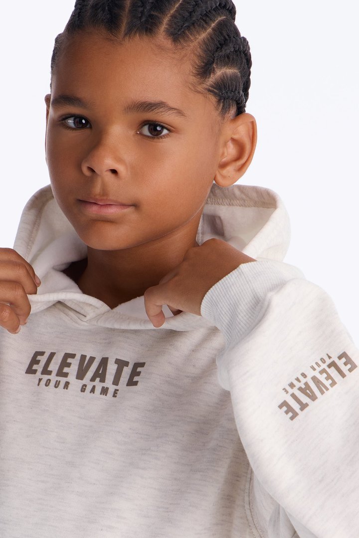 Mini Elevate Your Game Pullover Hoodie and Jogger Pant Set - Oatmeal