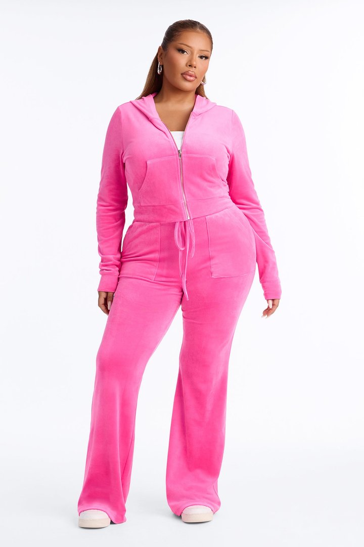 My Go To Velour Pant Set - Bubblegum Pink