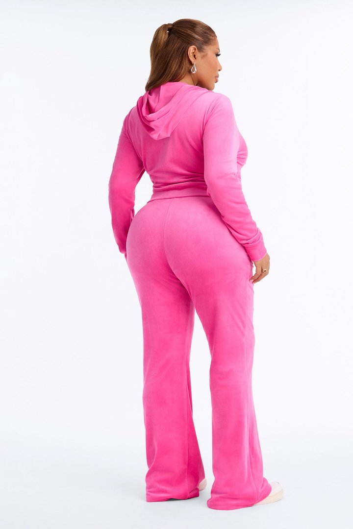 My Go To Velour Pant Set - Bubblegum Pink
