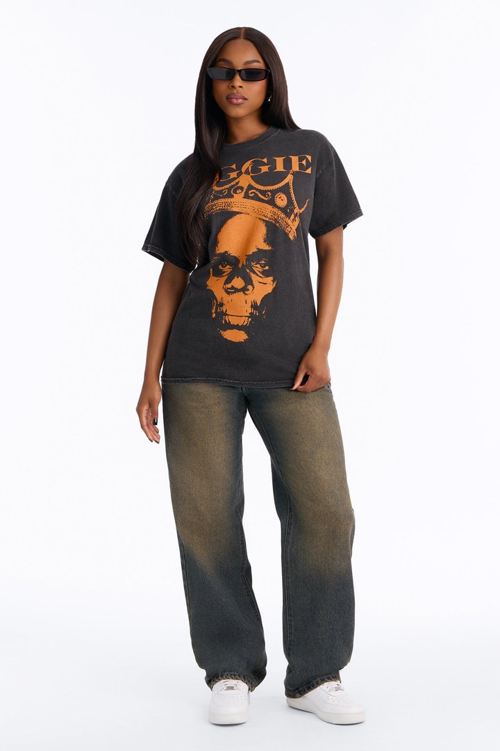 Biggie King Of NY Washed Tee - Black