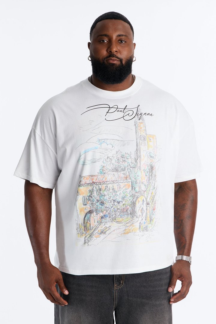 Paul Signac Landscape Sketch Short Sleeve Tee - White