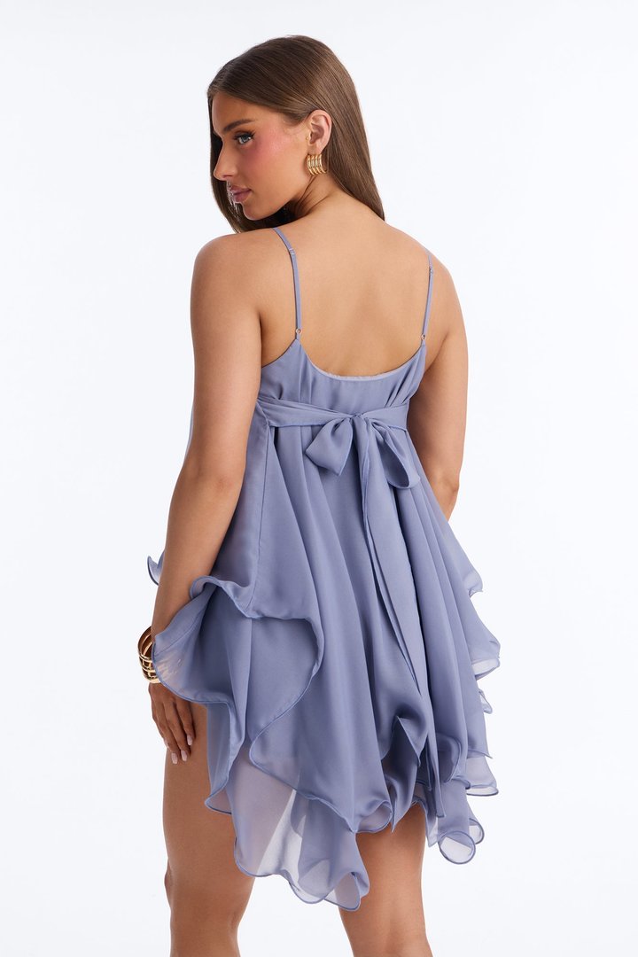 Nadia Ruffle Extreme Ruffle Cami Top - Slate Blue