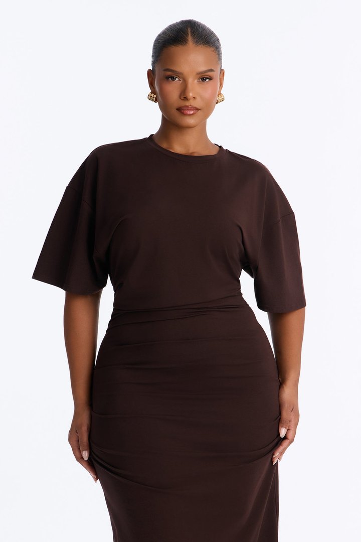 Kensley Short Sleeve Maxi Dress - Chocolate
