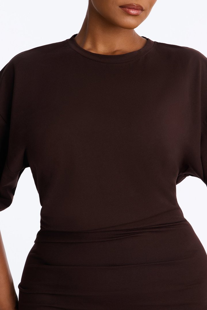 Kensley Short Sleeve Maxi Dress - Chocolate