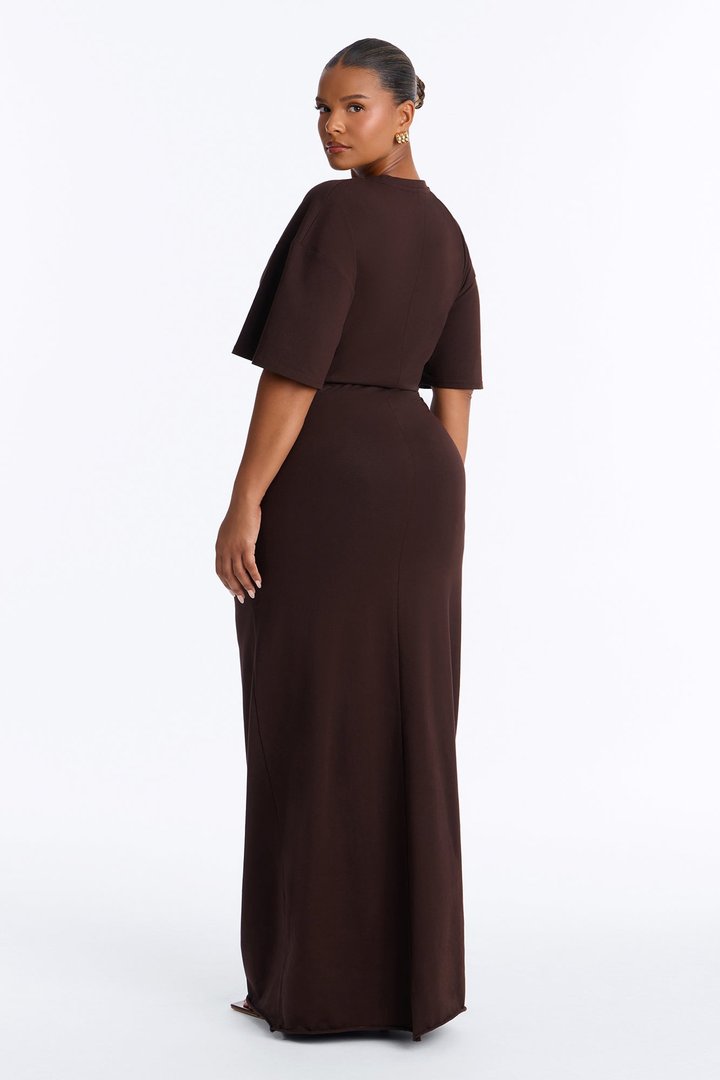 Kensley Short Sleeve Maxi Dress - Chocolate