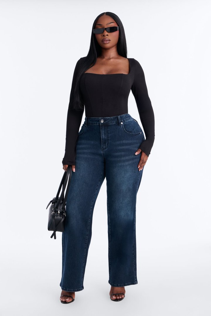 Sammy Square Neck Bodysuit - Black