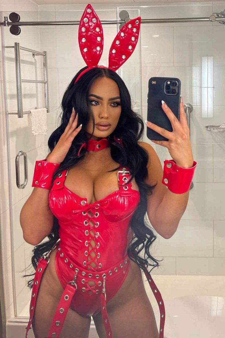 Bunny Bondage Baby 5 Piece Costume Set - Red