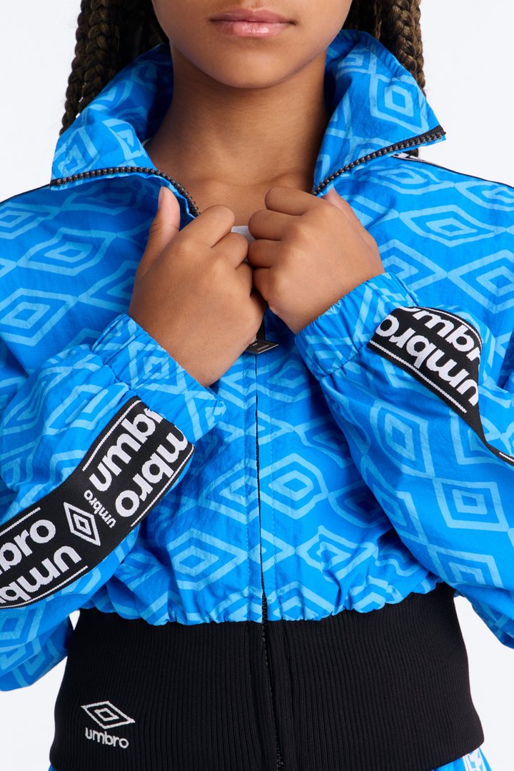 Mini Umbro Windbreaker Rib Waist Zip Up Jacket - Blue/Black