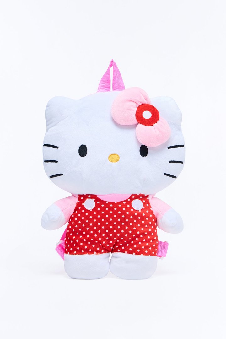Mini Hello Kitty Plush Cutesy Plush Backpack - White/combo