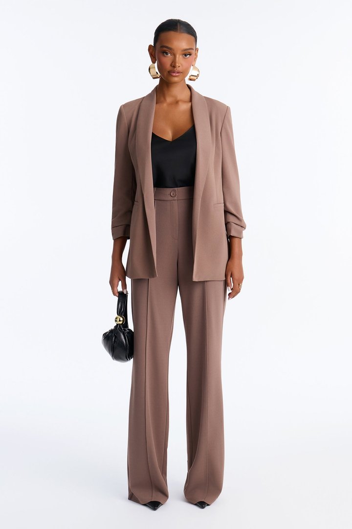 Tall Heidi Wide Leg Trouser Pant - Caffe