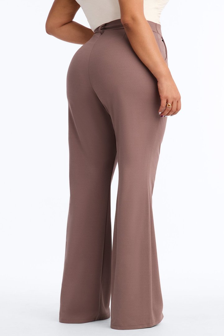Heidi Wide Leg Trouser Pant - Caffe