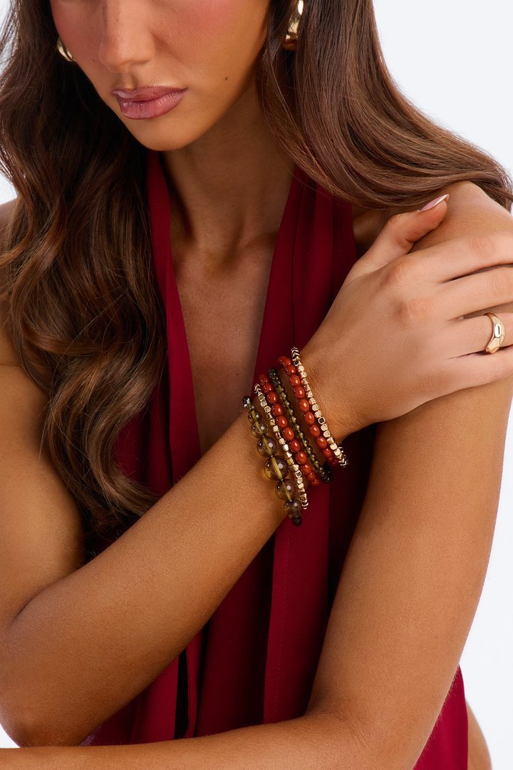 Heartwood 6 Piece Bracelet Set - Gold/combo