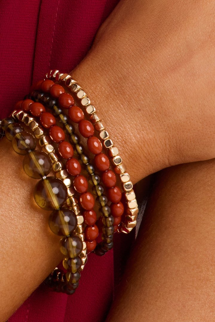 Heartwood 6 Piece Bracelet Set - Gold/combo