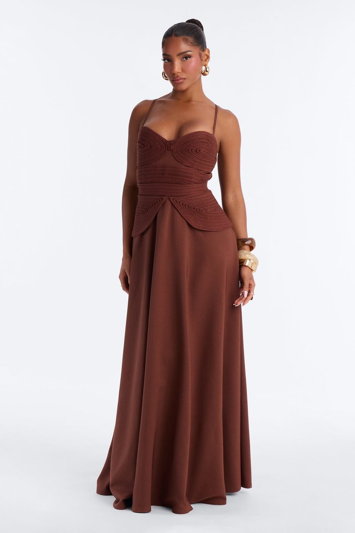 Pretty Energy Flowy Maxi Dress - Chocolate