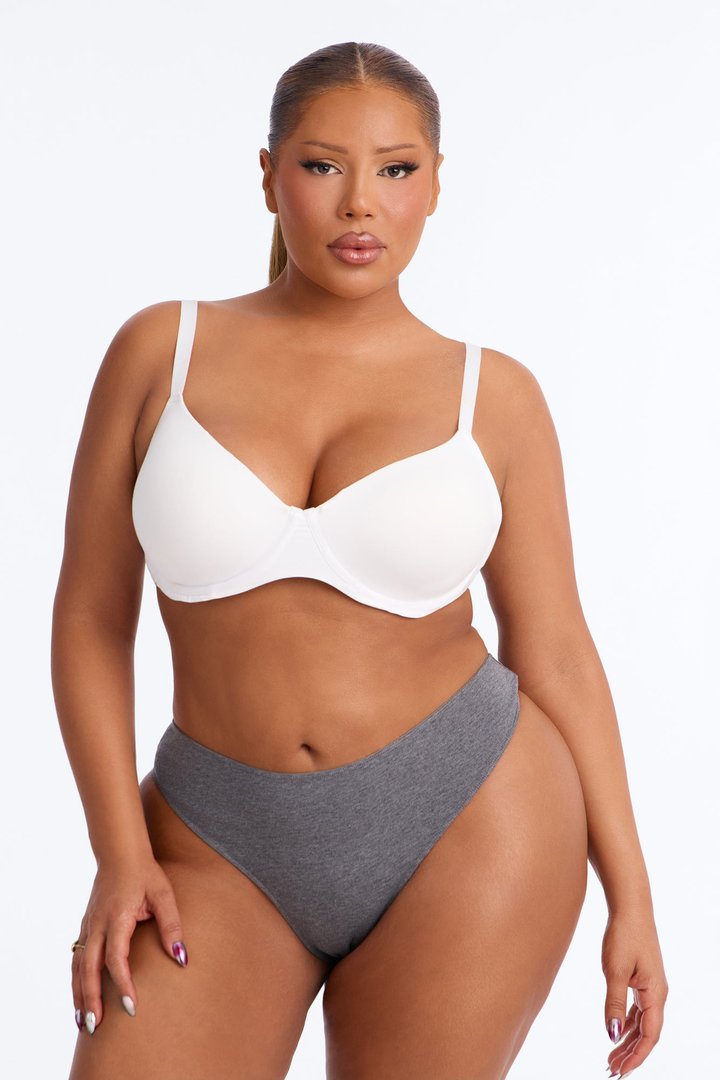 Nova Cotton Comfort Thong - Charcoal
