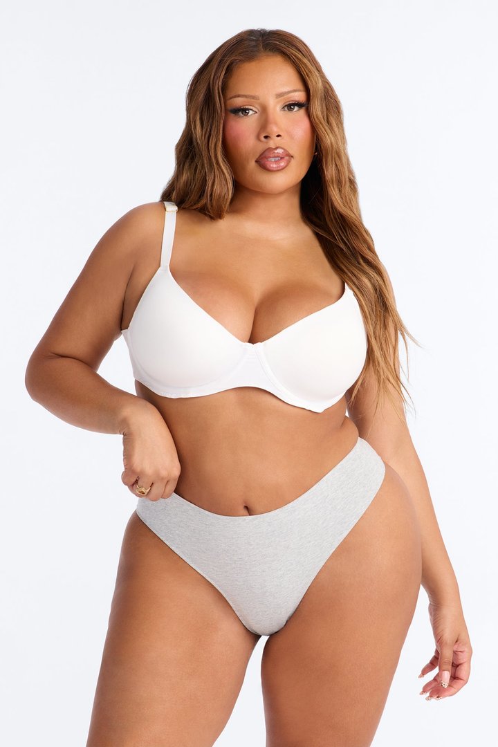 Nova Cotton Comfort Thong - Heather Grey
