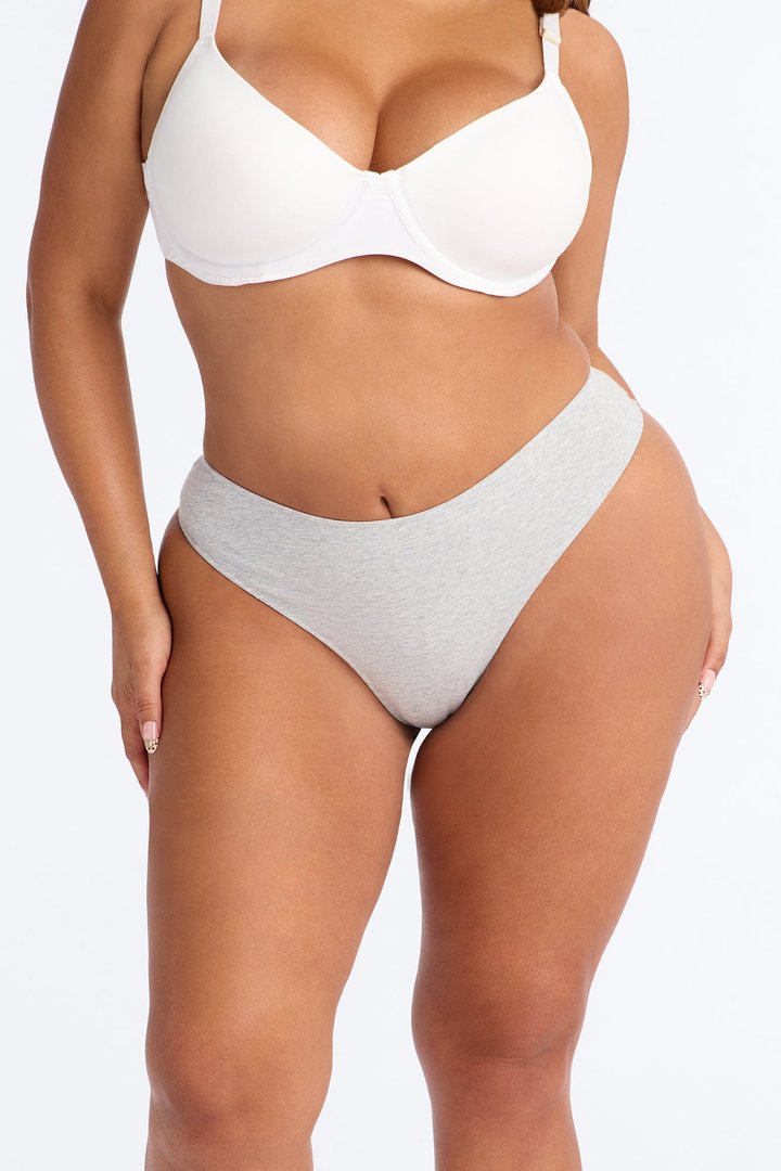 Nova Cotton Comfort Thong - Heather Grey