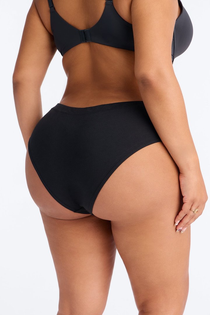 Nova Cotton Cheeky Hipster Comfort Panty - Black