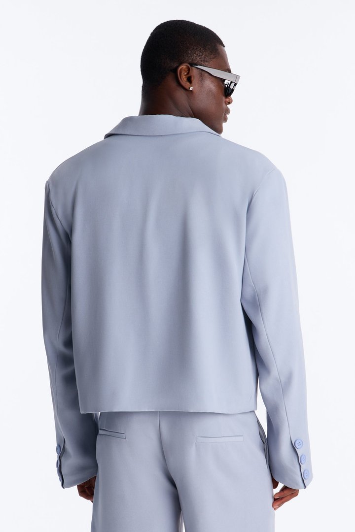 Maison Tailored Belvedere Cropped Blazer - Light Blue