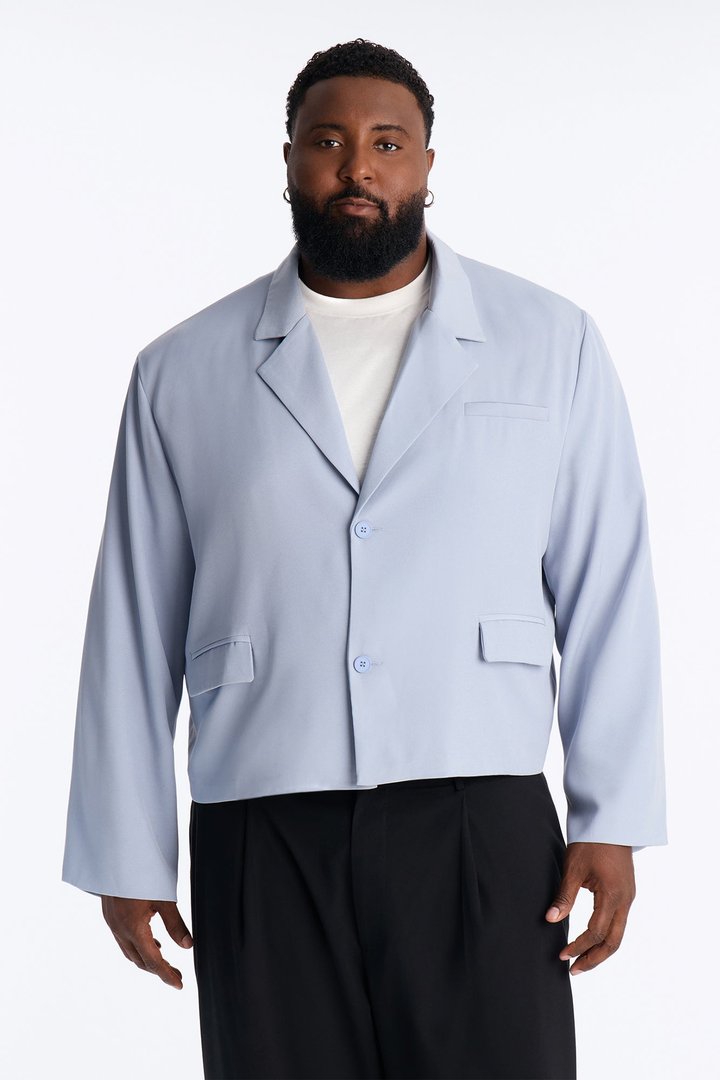 Maison Tailored Belvedere Cropped Blazer - Light Blue