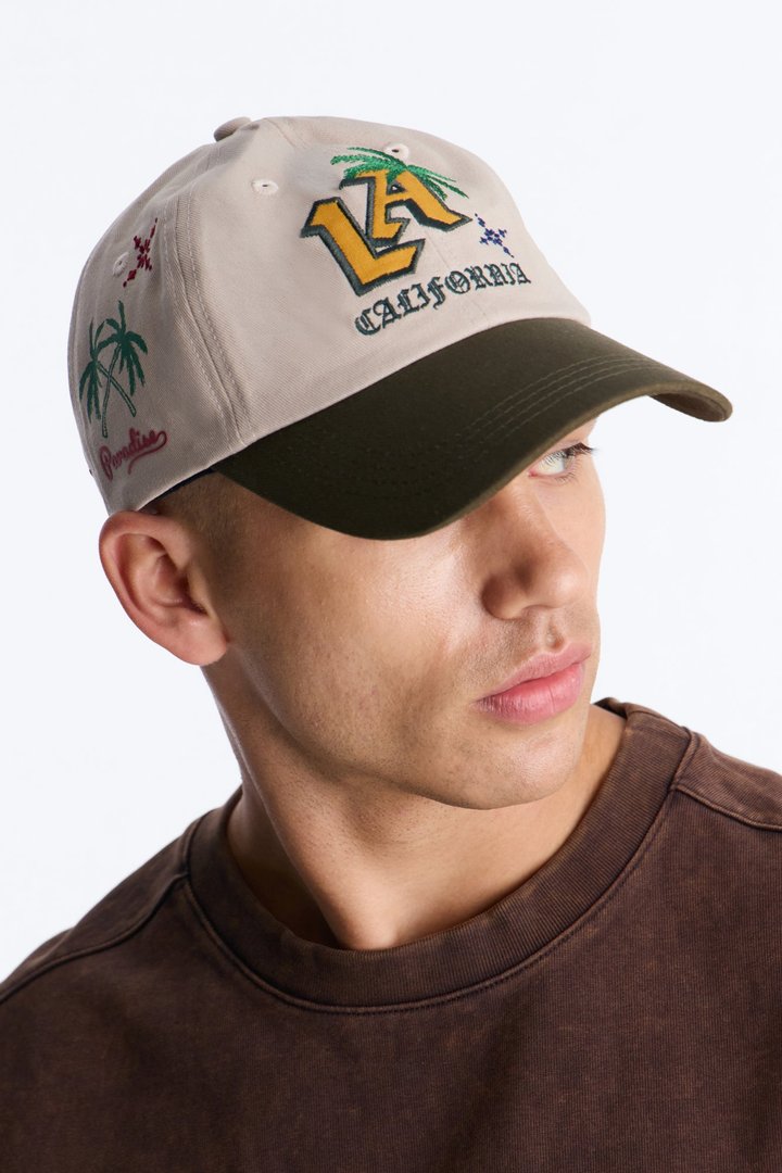 LA California Paradise Snapback Hat - Sand