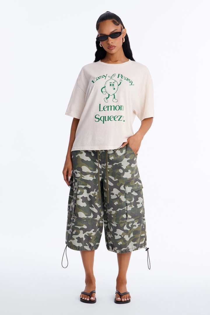 Easy Peasy Lemon Squeezy Oversized Tee - Off White